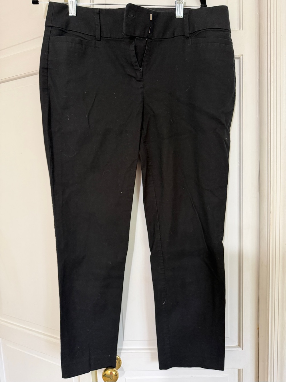 LOFT Black Straight Leg Pants with Subtle Texture